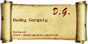 Deáky Gergely névjegykártya
